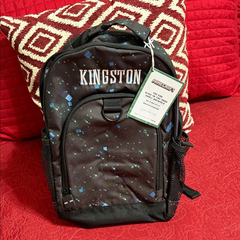 NWOT Minecraft The End GlowIn The Dark Small Backpack PersonMonogramed Kingston